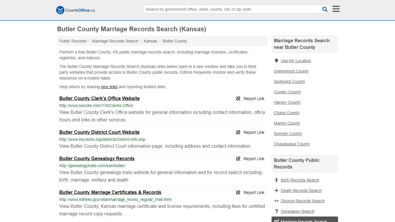 Butler County Marriage Records Search (Kansas) - County Office